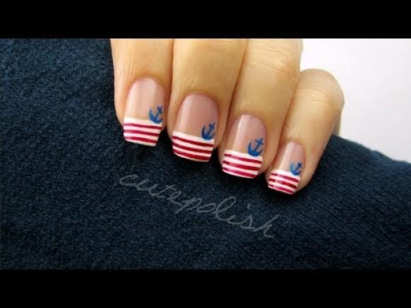 Seehochzeits - Cute Nautical Nail Art #1929473 - Weddbook Cute Nautical Nail Art - Seehochzeits - Cute Nautical Nail Art #1929473 - Weddbook