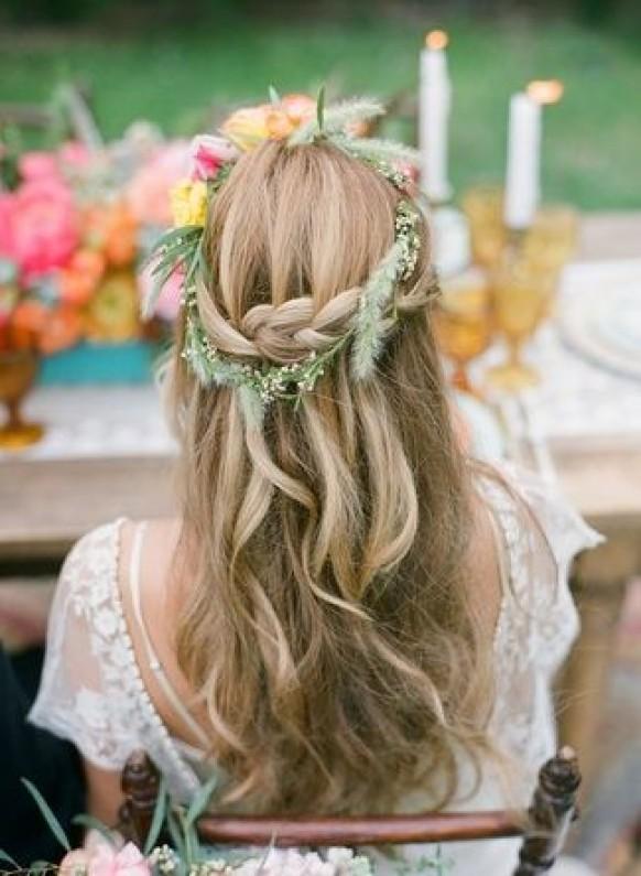 Wedding Hairstyles Floral Hair Crowns 1997896 Weddbook