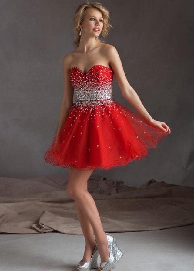 Mori Lee 9231 Scarlet Strapless Beaded Short Prom Dress 2013734 Weddbook