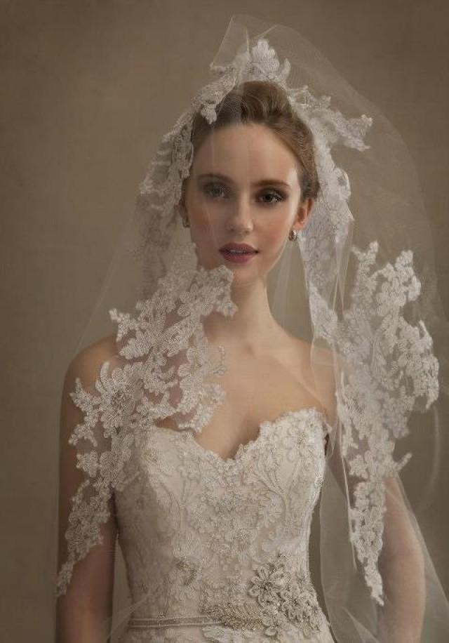 Transparent White Wedding Veil With Floral Laces Weddbook