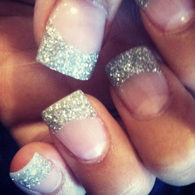 Silver Wedding - Silver Glitter Tips #2034137 - Weddbook