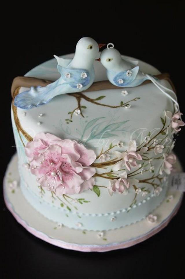 Wedding Cakes - Romantic Wedding Cake With Love Birds #2038865 - Weddbook