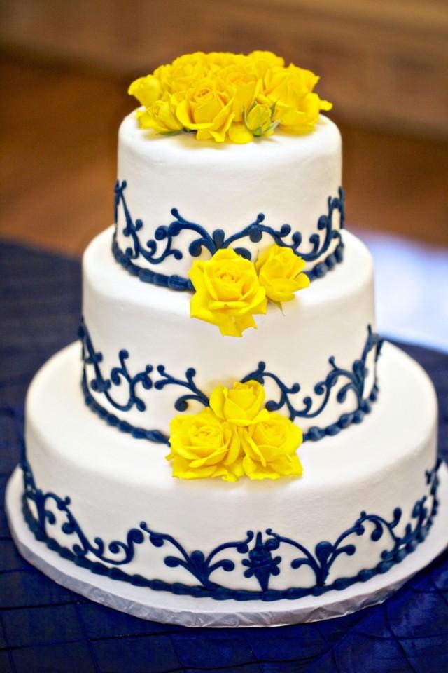 Yellow Wedding Blue And Yellow Wedding Cake! 2040712