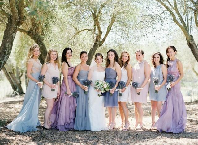 multi coloured bridesmaids