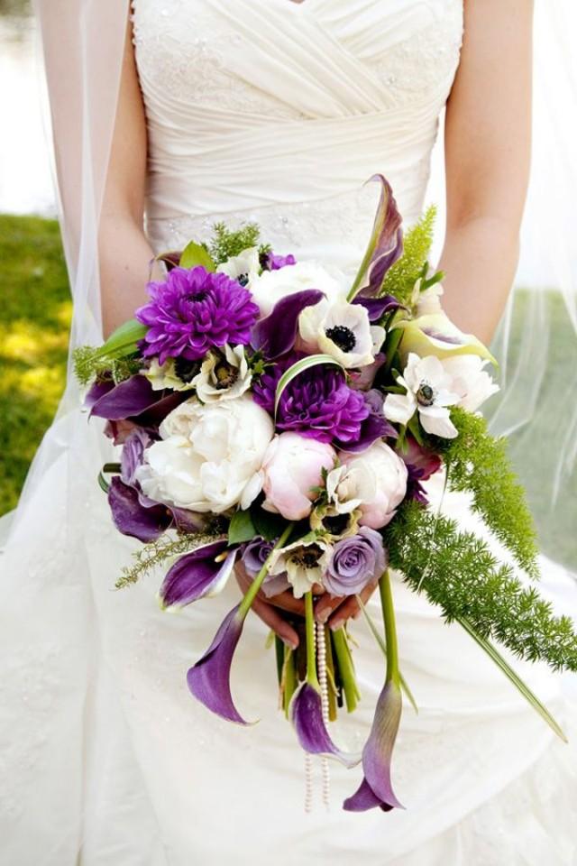 Purple Wedding Purple And White Bouquet 2042962 Weddbook 5407