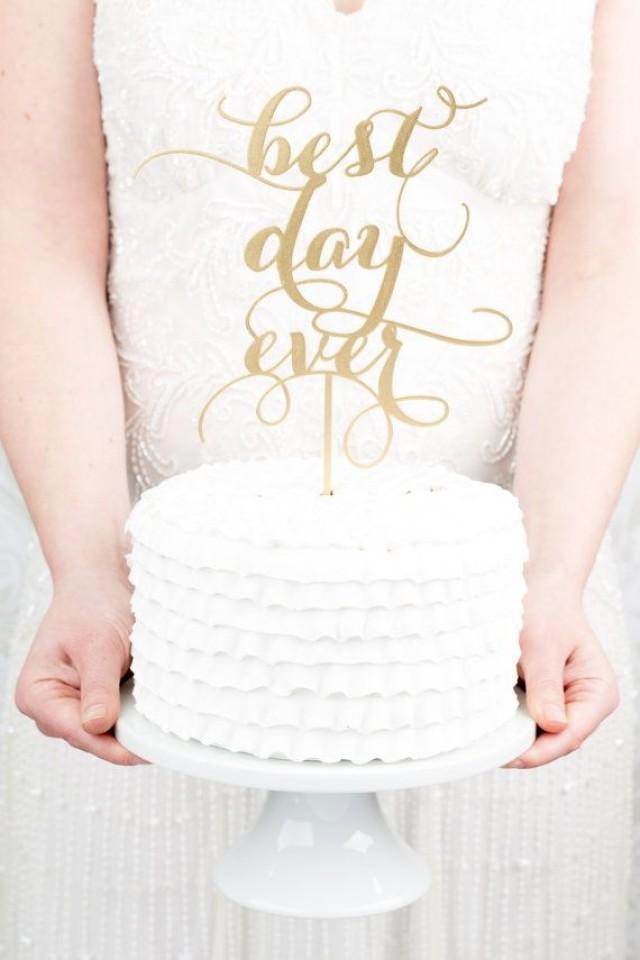 Gold Wedding Best Day Ever Wedding Cake Topper Gold 2048932 Weddbook