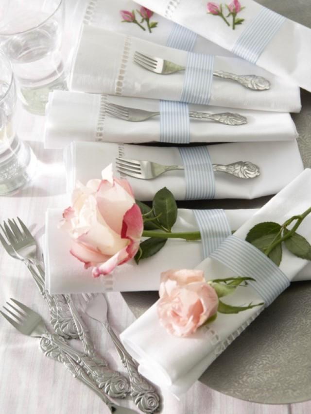 Blush Wedding Rose In The Napkins 2050807 Weddbook