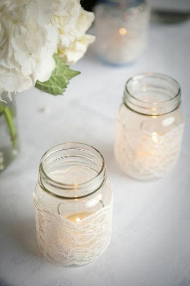 Lace Wedding DIY Lace Wrapped Votive Candle Holders. 2052992 Weddbook