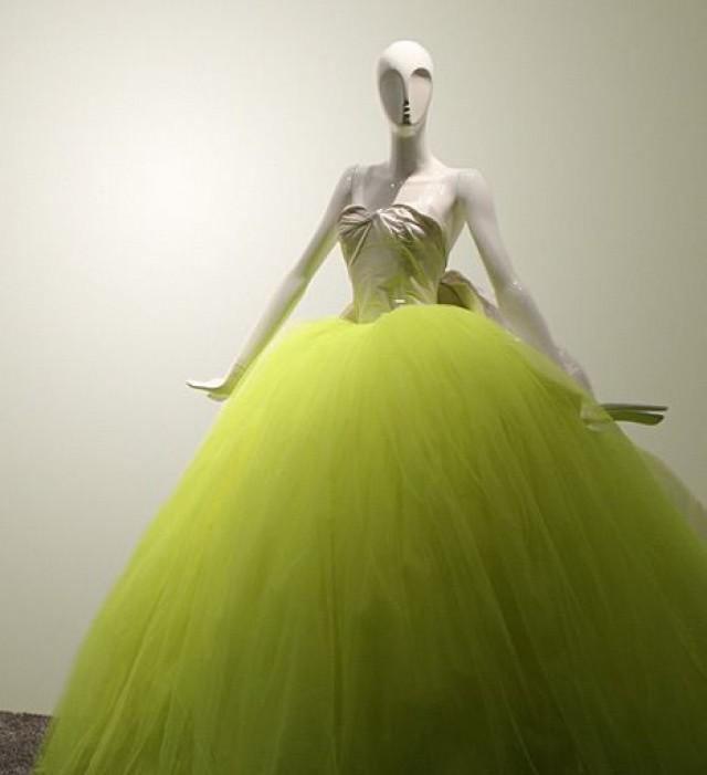 neon wedding dress
