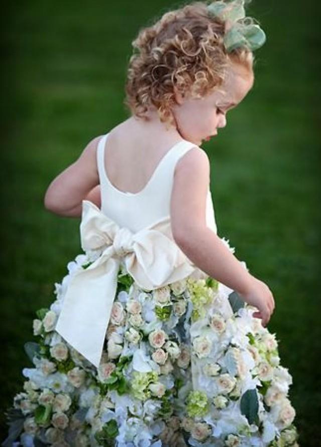 Rose Wedding A Flower Girl Dress Made With Real Roses 2054226 Weddbook