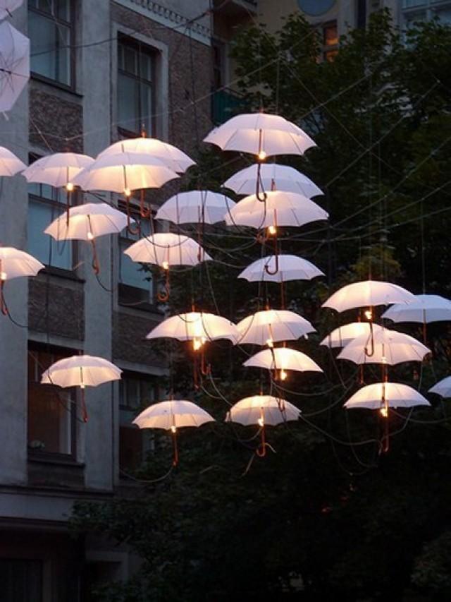 Outdoor Wedding Floating Umbrella Lights 2055818 Weddbook