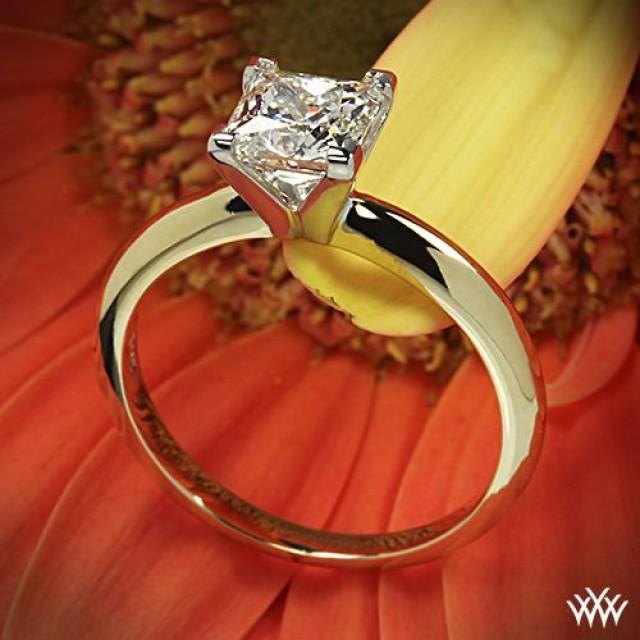 14k Yellow Gold With White Gold Head 4 Prong Solitaire Engagement Ring For Princess 2057123