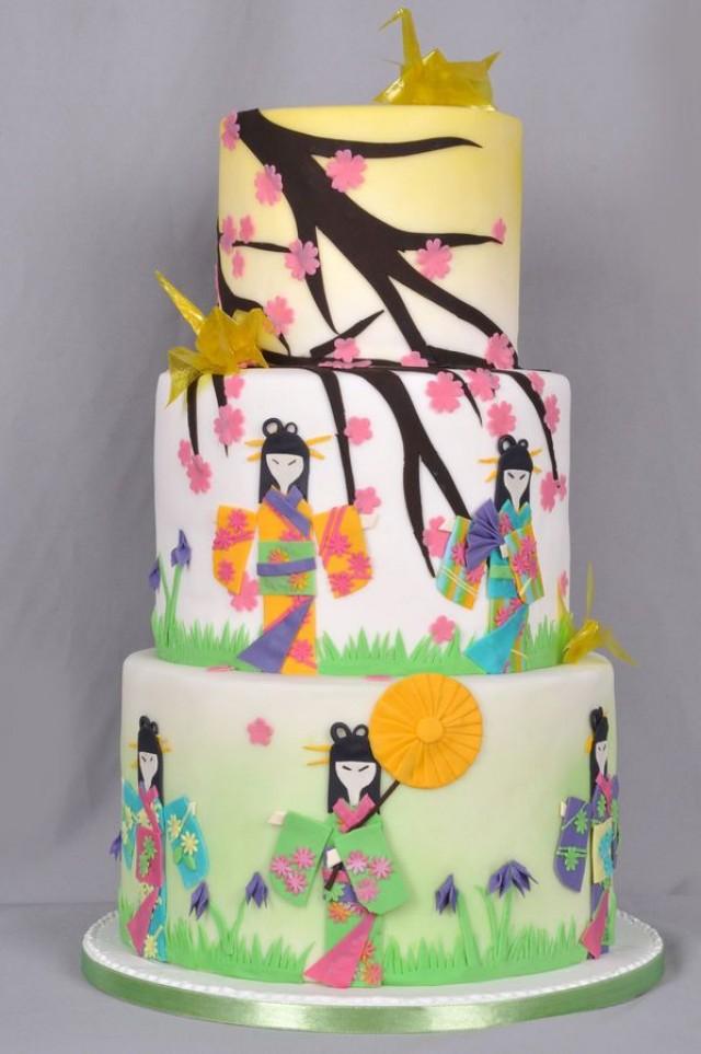 Cherry Blossoms Wedding Japanese Wedding Cake 2060138 Weddbook