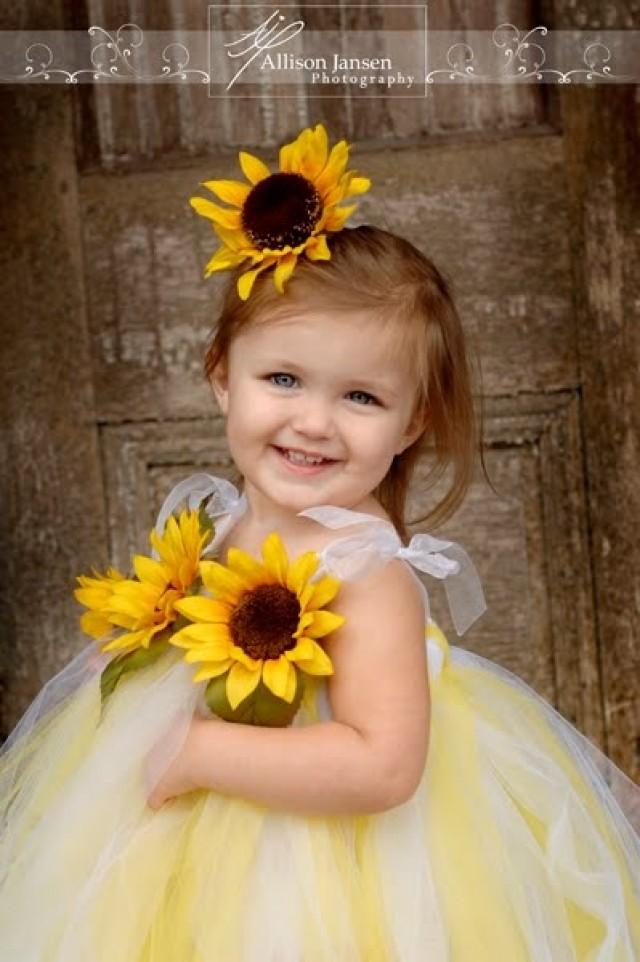 Yellow Wedding Flower Girl yellow Sunflowers 2060451