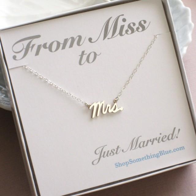 Mrs. Script Necklace, Sterling Silver 