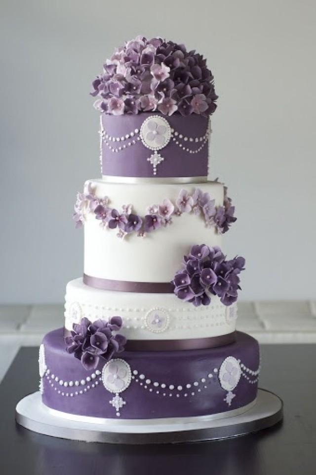 Purple Wedding - Purple Hydrangea Cake #2061691 - Weddbook