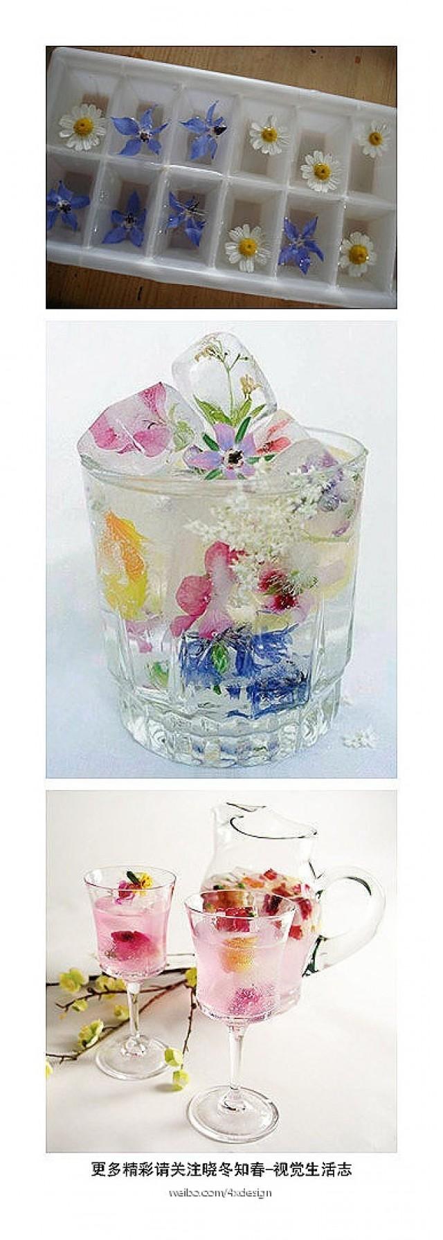 Wedding Nail Designs Edible Flowers Frozen In Ice Cubes. 2061805