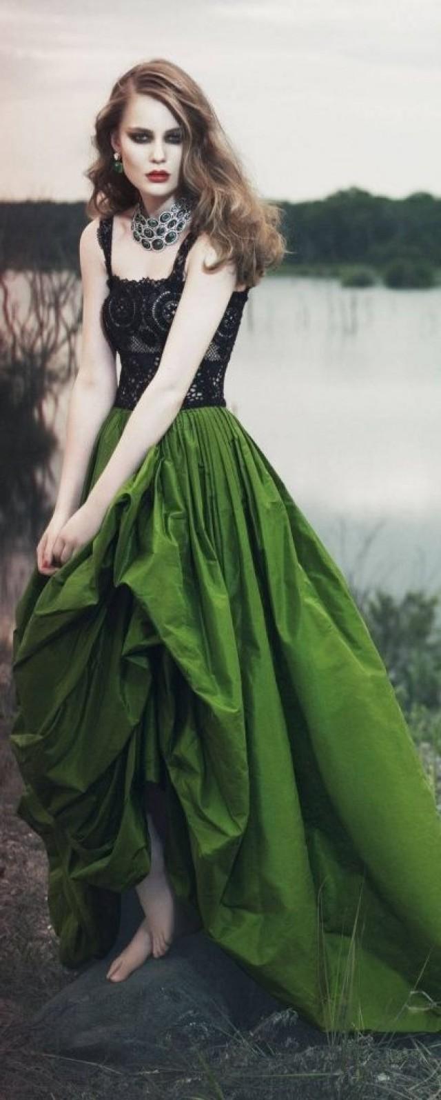 bride in green