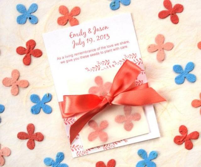 Plantable Seed Wedding Favors DIY Satin Ribbons Flower Seed Paper