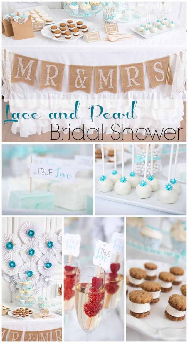 pearls and lace bridal shower