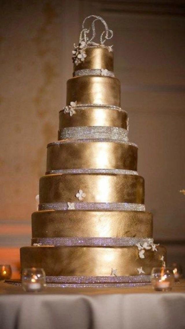 Gold Wedding White And Gold Wedding Cakes 2065614 Weddbook