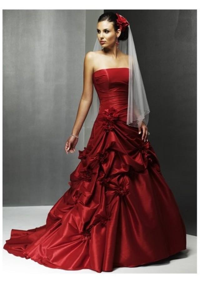 ruby red wedding dress