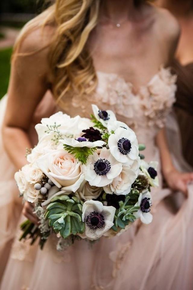 Blush Wedding - White Anemone, Blush Rose Bouquet #2067794 - Weddbook