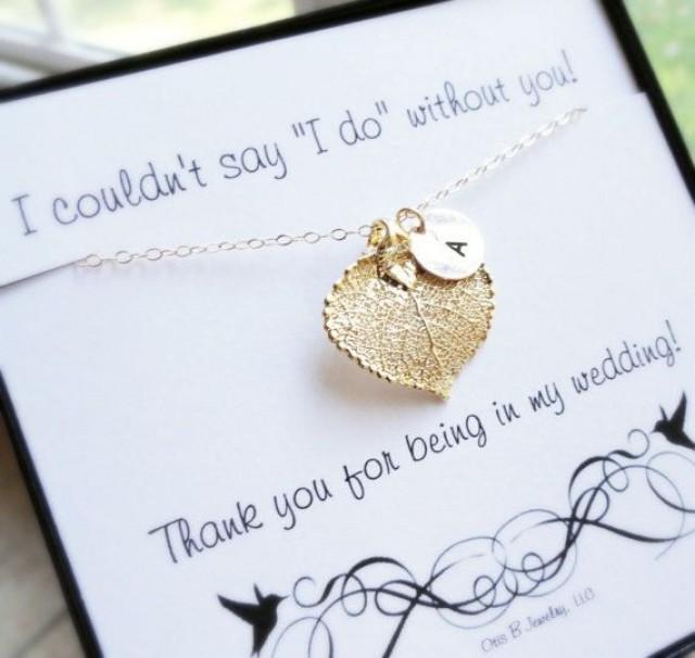 Leaf Necklace Initial Gold Or Silver Personalized Leaf Necklace Initial Gold Or Silver Personalized Bridesmaid Gift Autumn Wedding Thank You 2069412