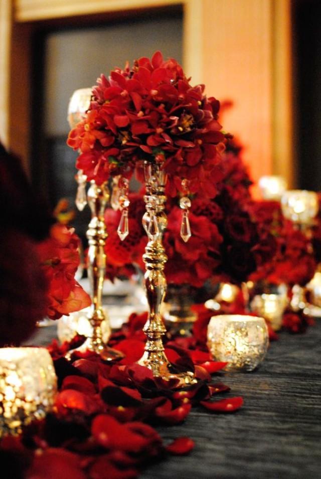 Red Wedding - Red And Gold Centerpiece #2070182 - Weddbook