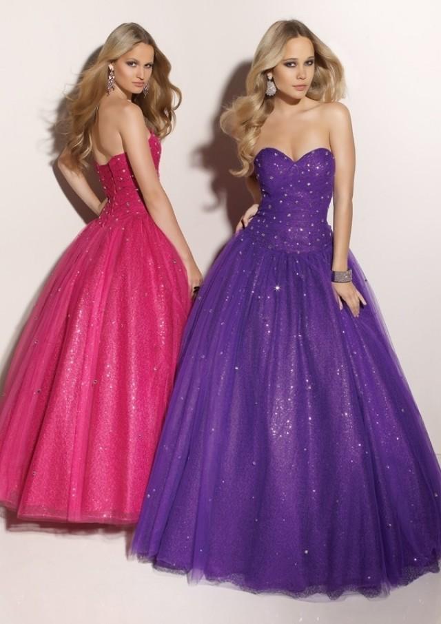 violet ball gown