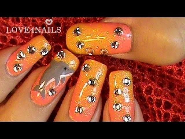 5. Ombre Dolphin Nail Art Step by Step - wide 1