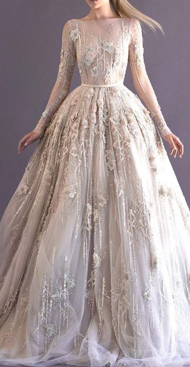 Long Sleeved 3 4 Length Sleeve Wedding Gown Inspiration 2112265