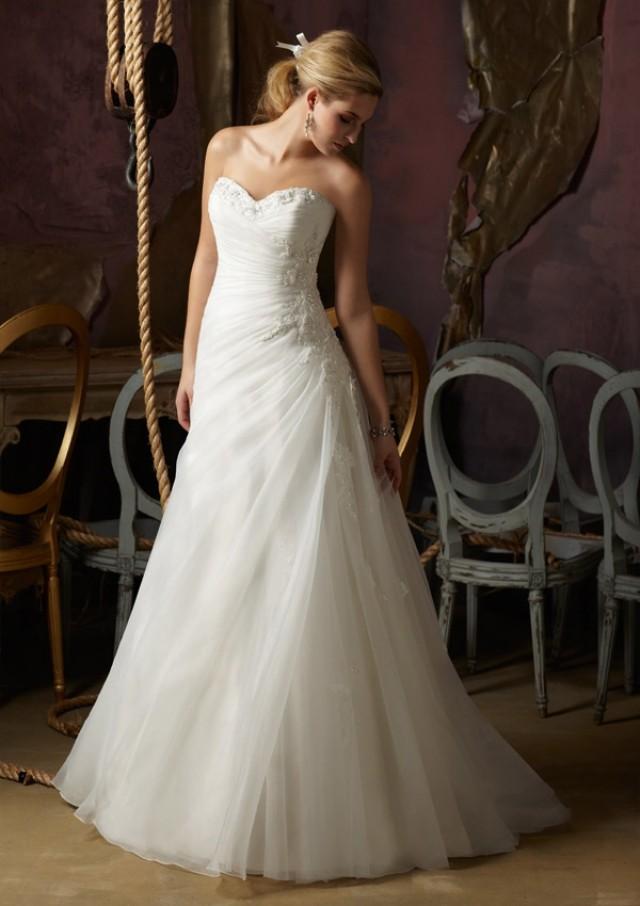 Wanweier Simple Elegant Wedding Dresses, Cheap Crystal Beaded Lace On
