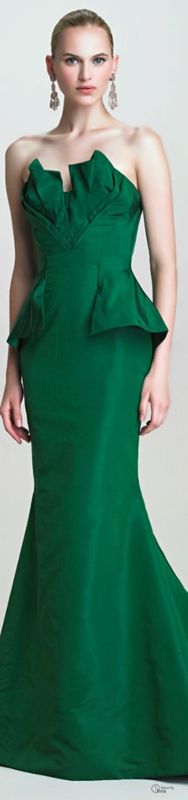 wedding gown green
