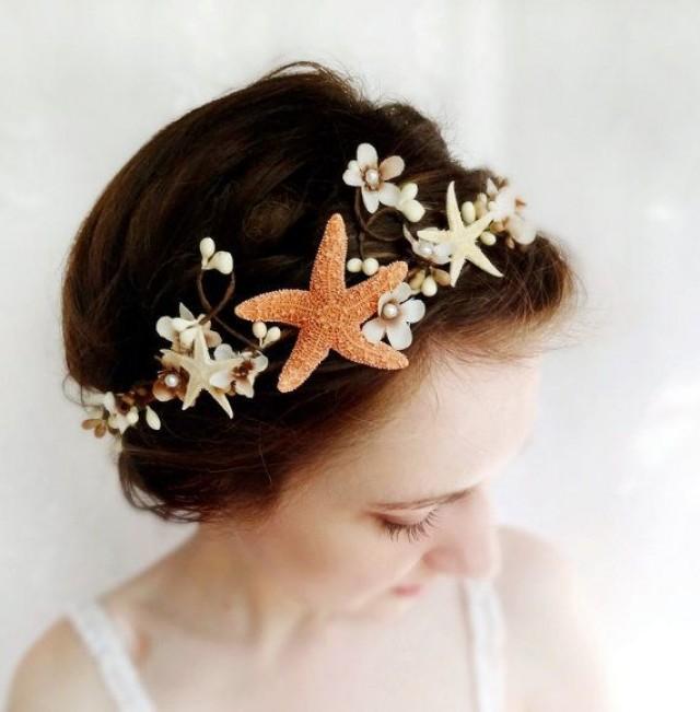 Seashell Headpiece, Bridal Headband, Beach Wedding, Starfish Head Piece, Hair Accessory SEA