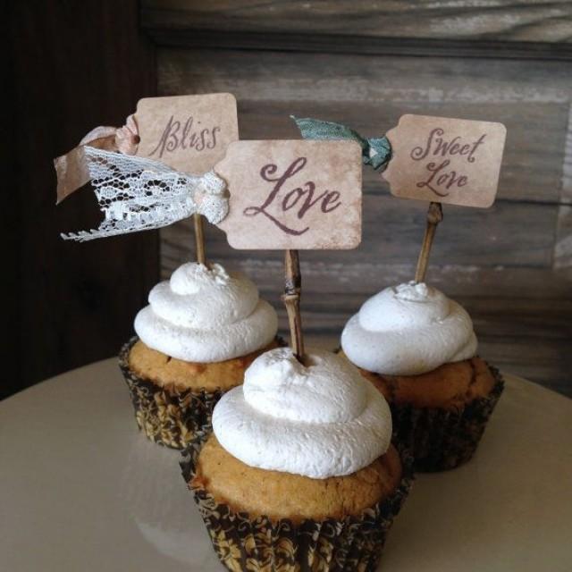 WEDDING CUPCAKE TOPPER Twig Picks Weddings, Bridal Shower