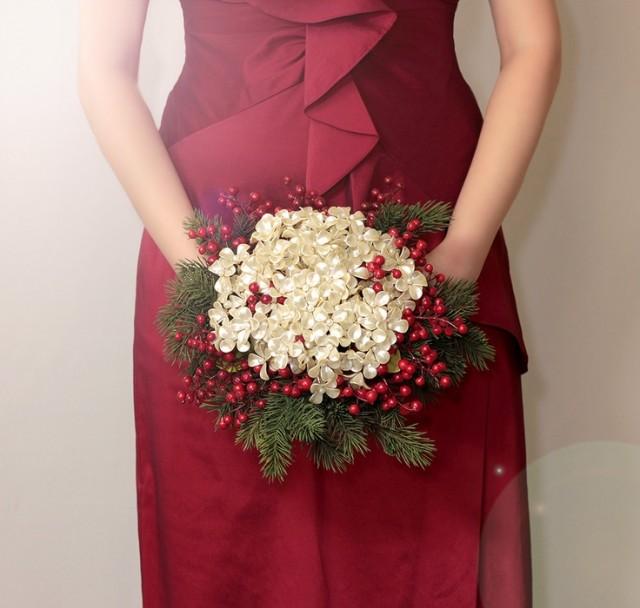 Christmas Bouquet Winter Wedding Holiday Bridal Bouquet With Pearl