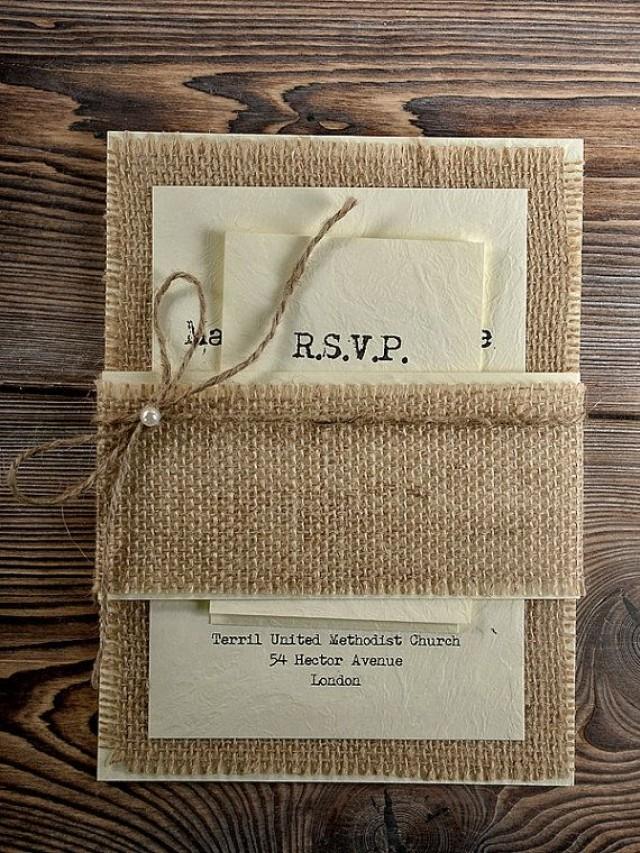 Invitation De Toile De Jute Rustique De Mariage, Invitations De Mariage