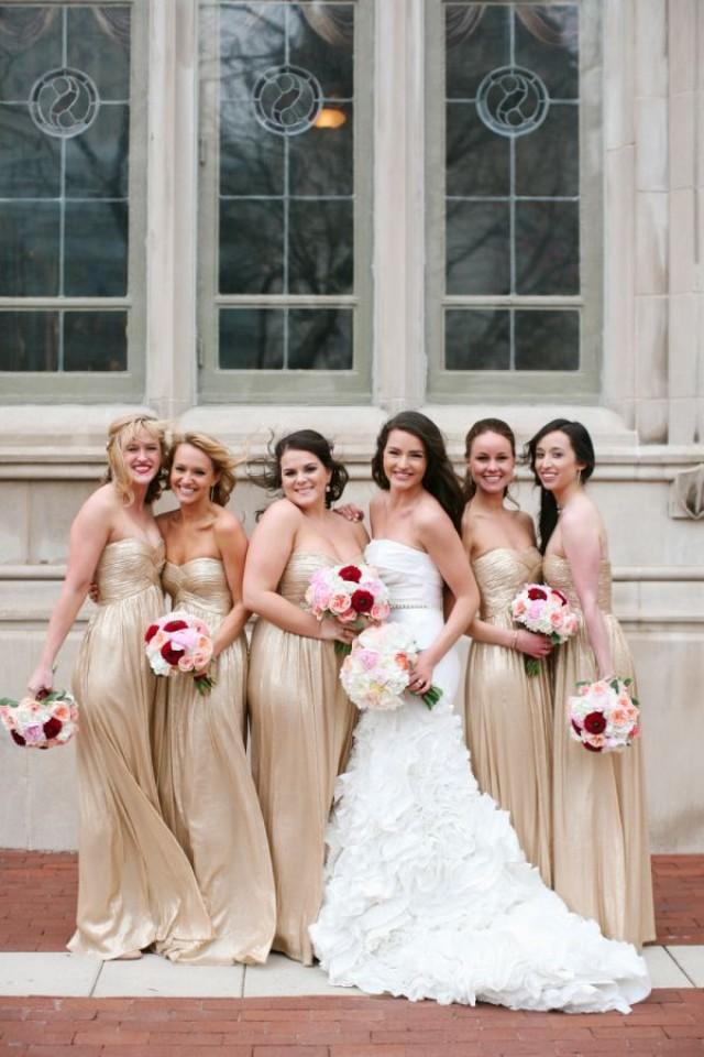 Gold Wedding Gold Bridesmaids Dresses 2144224 Weddbook 6248