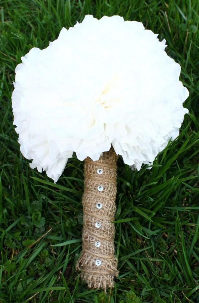 Rustic Paper Flower Bride/Bridesmaid Bouquet OR Toss Bouquet Rustic