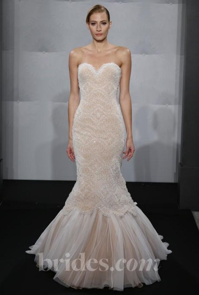 Mark Zunino For Kleinfeld 2013 Style MZBF67 Strapless Blush Beaded