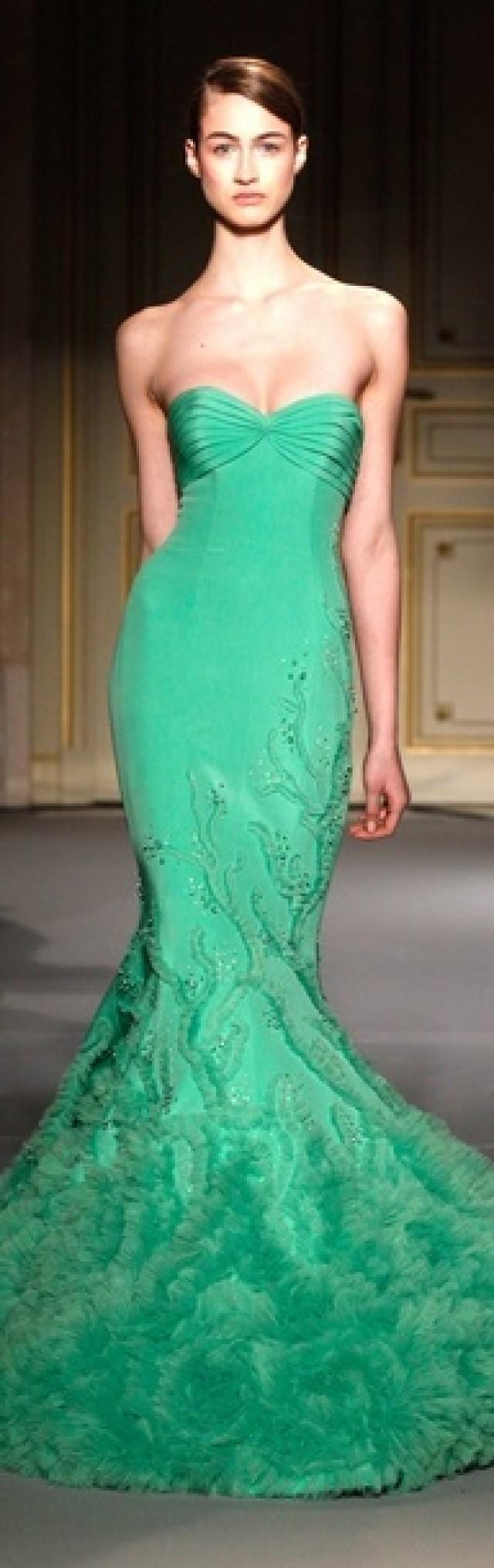wedding gown green
