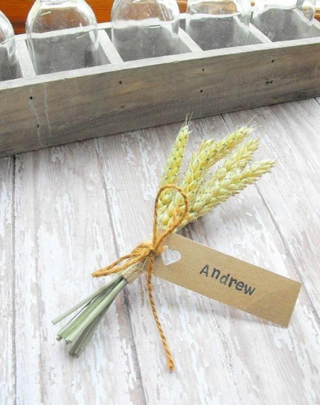 Wheat Place Cards Country Wedding Autumn Fall Home Decor Wheat