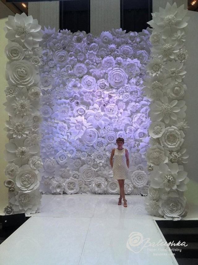 Paper Flower Wall 11 X 16 For Rental White Or Ivory Flowers For Weddings Window Display