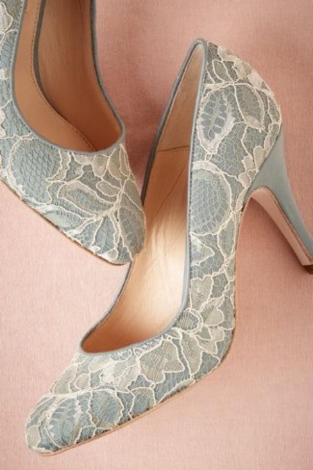green lace pumps