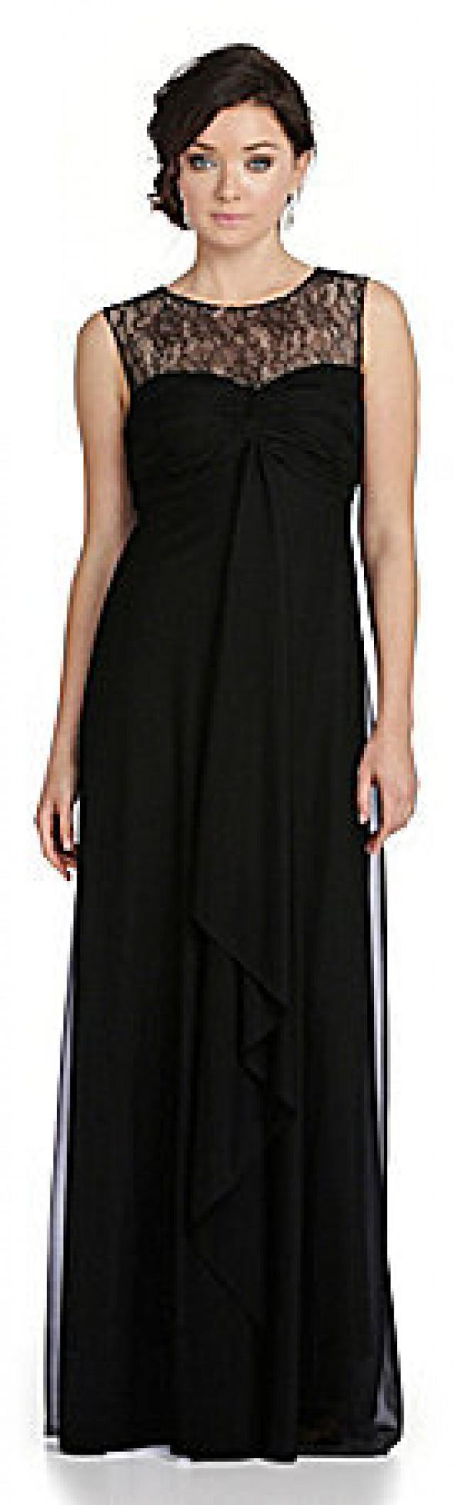adrianna papell lace illusion gown