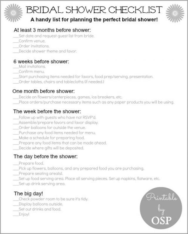planning a bridal shower checklist pdf