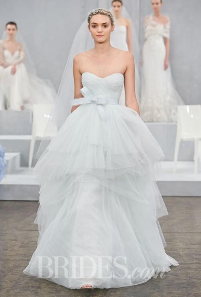 Monique Lhuillier - Spring 2015 - Oceana Strapless Mint Tulle Ball Gown 