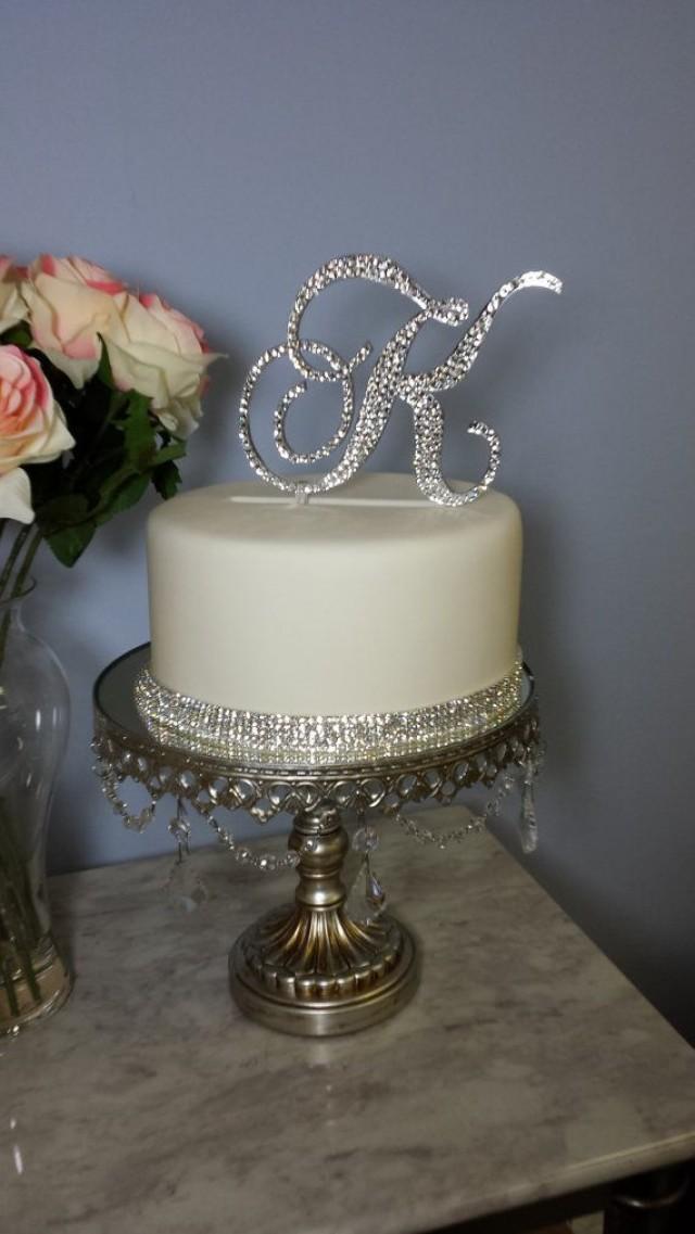 5 Tall Monogram Wedding Acrylic Cake Topper Czech