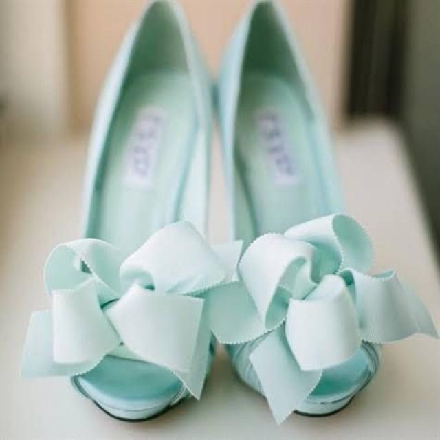 mint green bridal shoes
